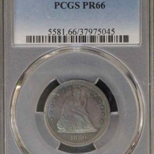 1880 Proof Seated Liberty Quarter